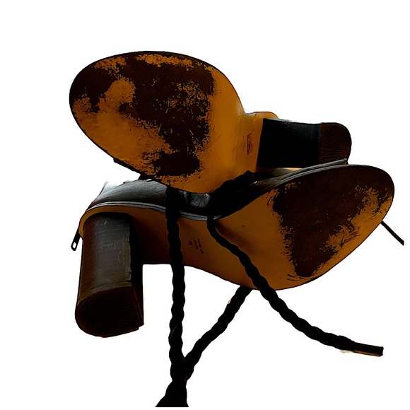 Free People Black Leather Laced Booties - Picture 7 of 8